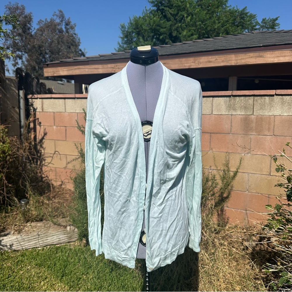 Relaxed GAP Hi-Lo Cardigan Ice Queen Mint Sweater Size Large